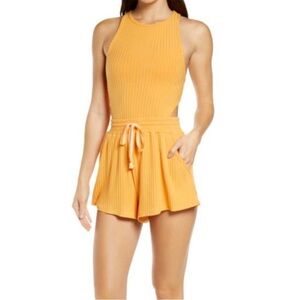 Women's Orange Sleeveless Jumpsuit